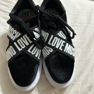 Love Moschino Woman’s Black Logo Strap Sneakers size 39